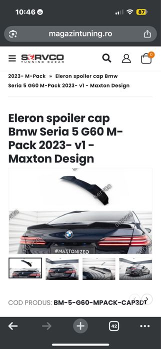 Eleron spoiler cap Bmw Seria 5 G60 M- Pack 2023- v1 - Maxton Design