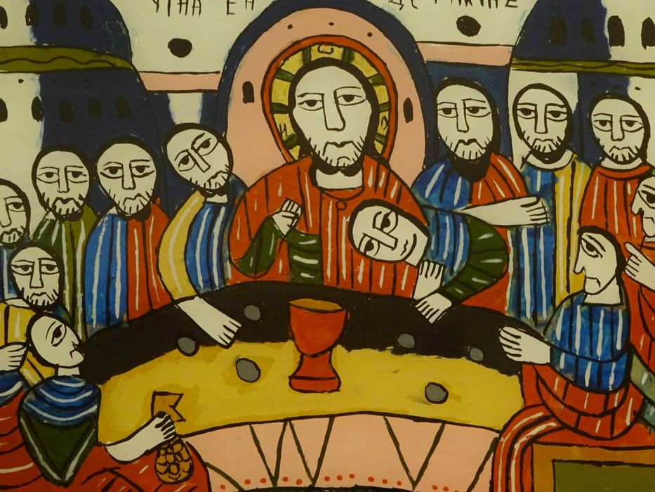 Icoana Cina cea de Taina, pictura rara de Feur Gheorghe, Nicula