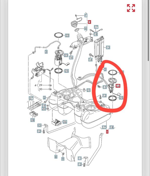 Датчик уровня топлива (дополнительный) Skoda Kodiaq