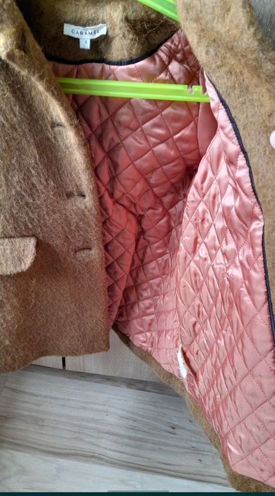 palton copii fete fata 6 ani maro caramel impecabil gros calduros