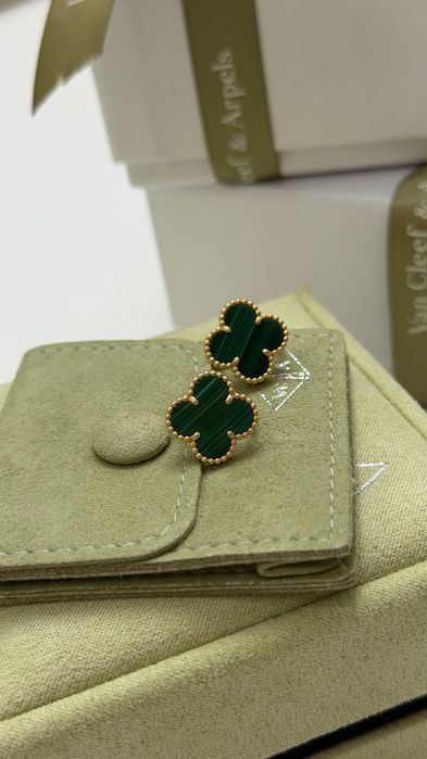 Серьги vca малахит