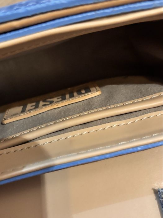 Дамска чанта дънков плат с бежово