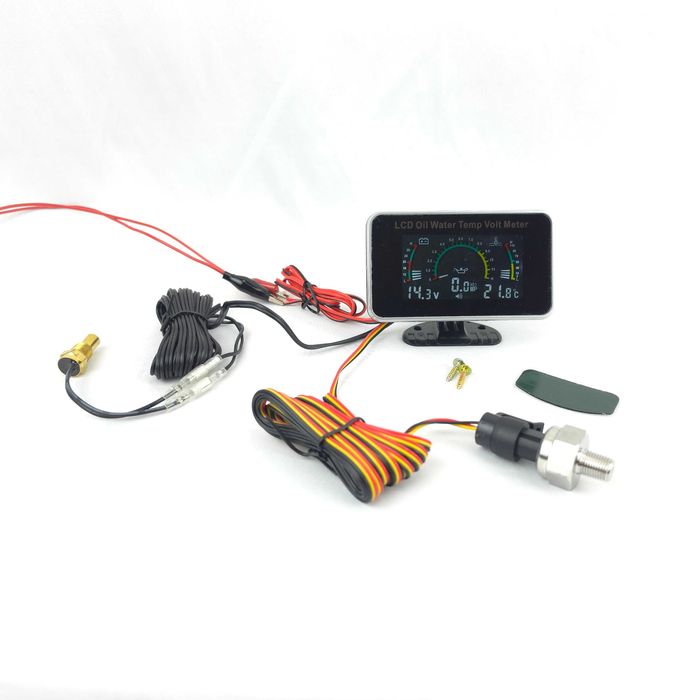 Bord Digital Universal–Indicator Temperatură Apă Motor+Presiune Ulei+Tensiune Acumulator–Tractor–Utilaje Agricole–Voltmetru–Termometru–Manometru–T17