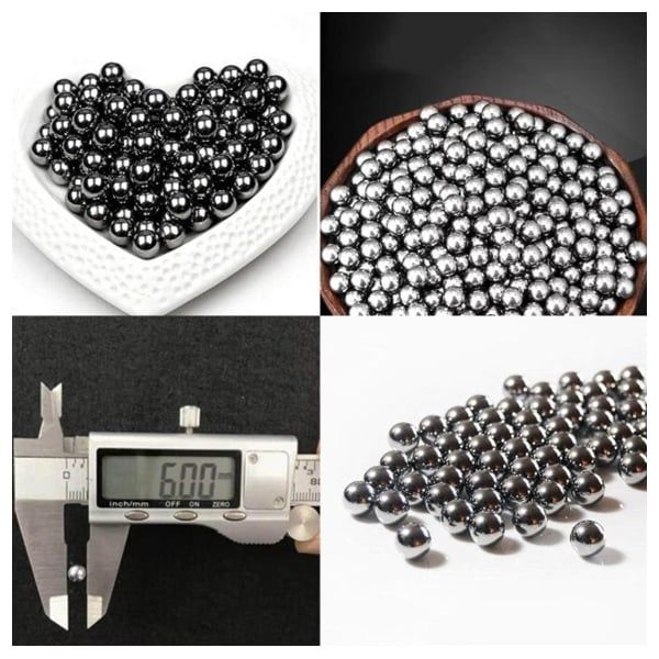 Set 300 bile metalice pentru airsoft si prastie 6 mm, argintiu