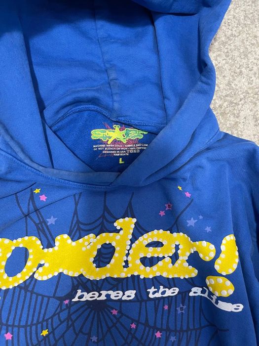 sp5der blue hoodie