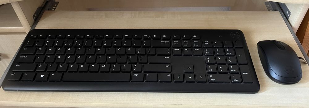Комплект мишка и клавиатура Dell - KM3322W, безжичен, черен