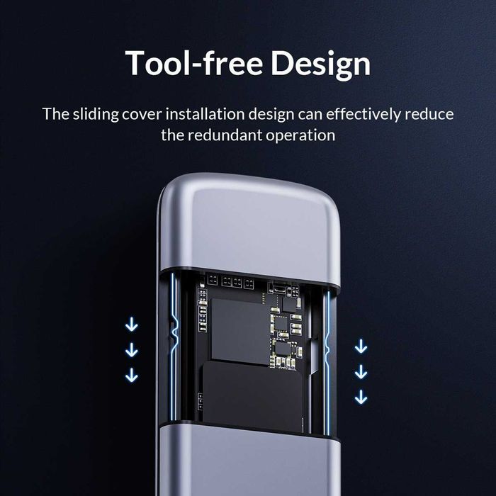 Adaptor DUAL SSD M.2 NGFF / NVMe la USB 3.0 si USB-C rack extern