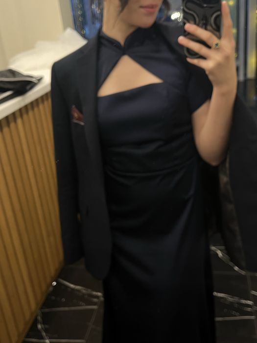 Платье вечернее, темно синее