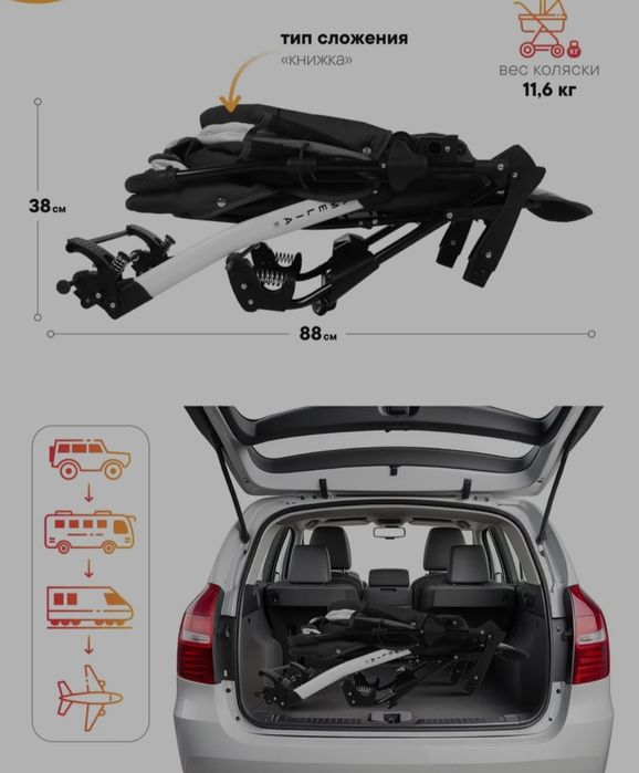 Коляска прогулочная, всесезонная, универсальная, трансформер