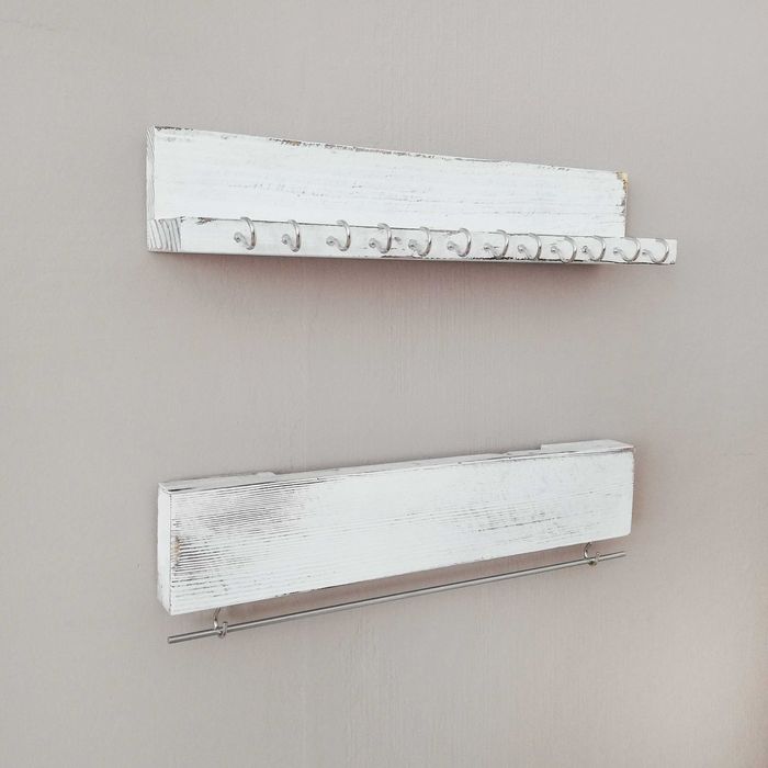 Органайзер бижута медали за стена дървен с кукички поставка закачалка