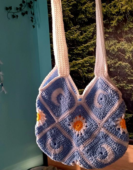 geanta tote bag, geanta de cumparaturi/ de plaja crosetata