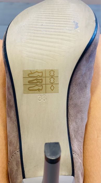 Sandale noi maro-gri cu toc de 9.5 cm piele naturala Carinii (38)