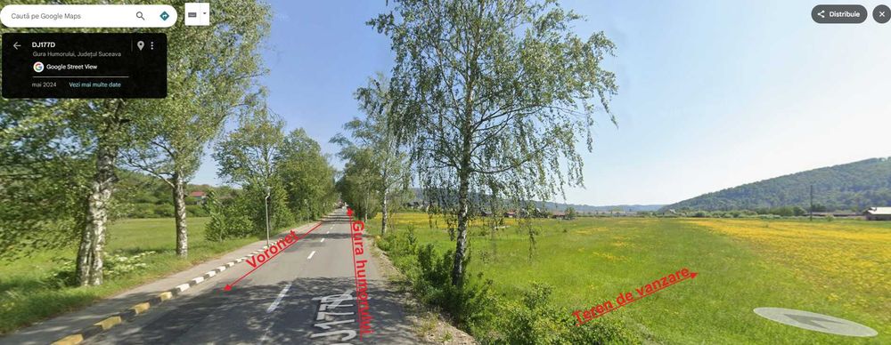 Vand teren 3844 mp Gura Humorului - Voronet - Arinis