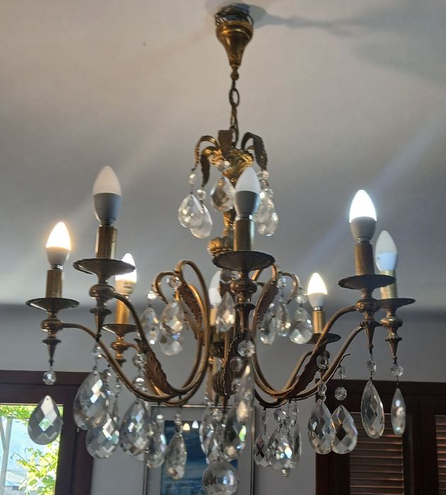 Lustra din picaturi de cristal ,vintage