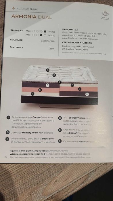 Матрак ARMONIA DUAL 160/200