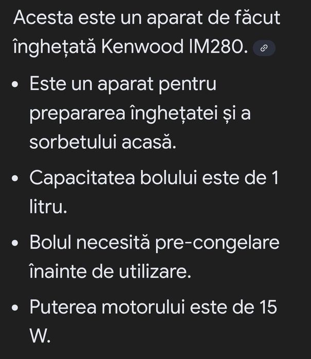 Aparat pentru preparat inghetata