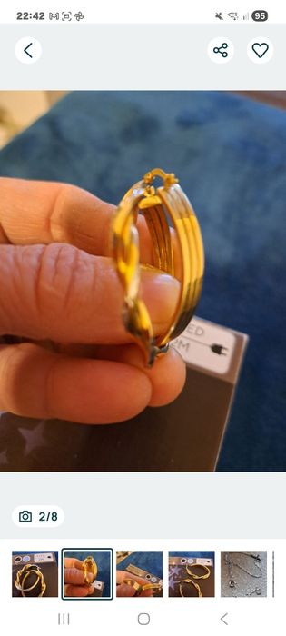Cercei masivi si inel  aur 14 k