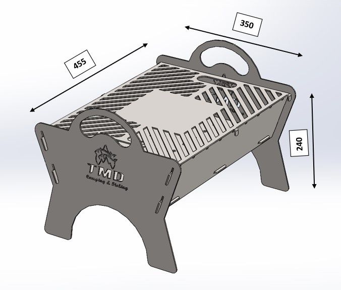 Gratar demontabil mare camping si pescuit TMD