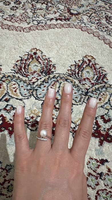 Новое серебряное кольцо с жемчугом