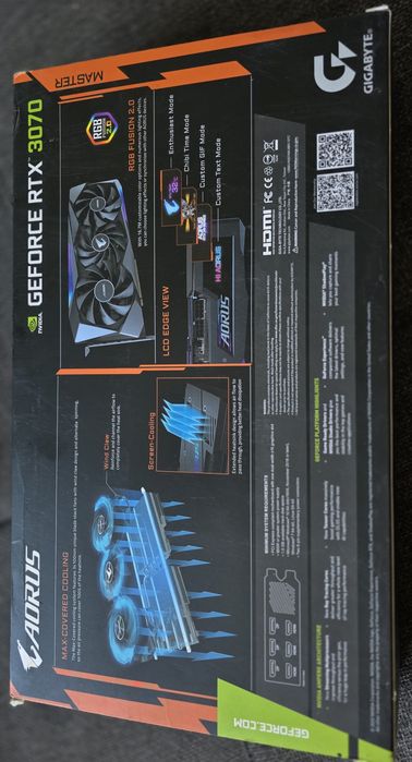 PLACA Video Nvidia Gigabyte Aorus RTX 3070 Master OC 8Gb RGB