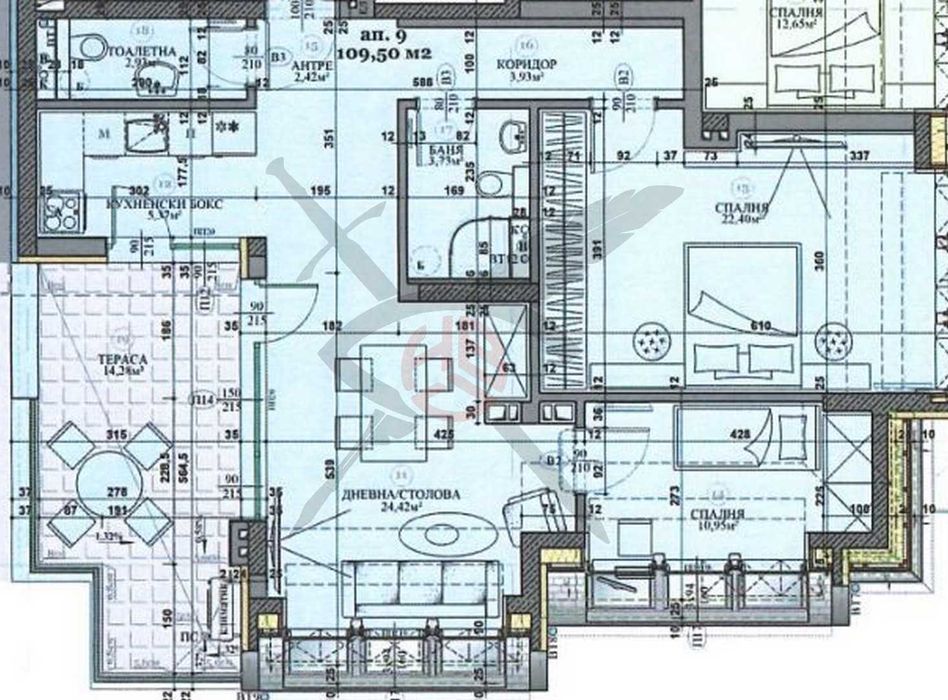 Тристаен апартамент в кв. Хаджи Димитър № 93980