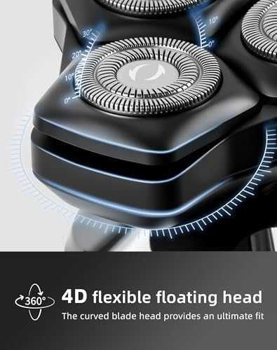 Нова 3 в 1 Мъжка електрическа самобръсначка 4D плаващи глави, бръснене