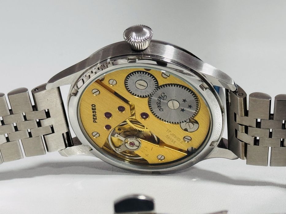 Ceas mecanic elvețian PERSEO 17 JEWELS de mână vintage-anii 1970