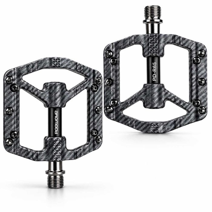 Ултра леки педали за велосипед PROMEND R65 Carbon Pattern, 3 лагера, 240гр