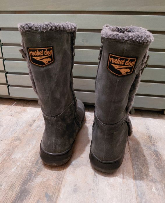 Rocket Dog - Дамски ботуши Slope, С цип, Велур, Сиви, номер 39