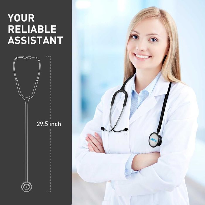 НОВ! Стетоскоп с двойна глава за лекари и студенти, с калъф