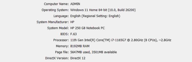 Laptop HP 250 G8 i7-1165G7,ca NOU