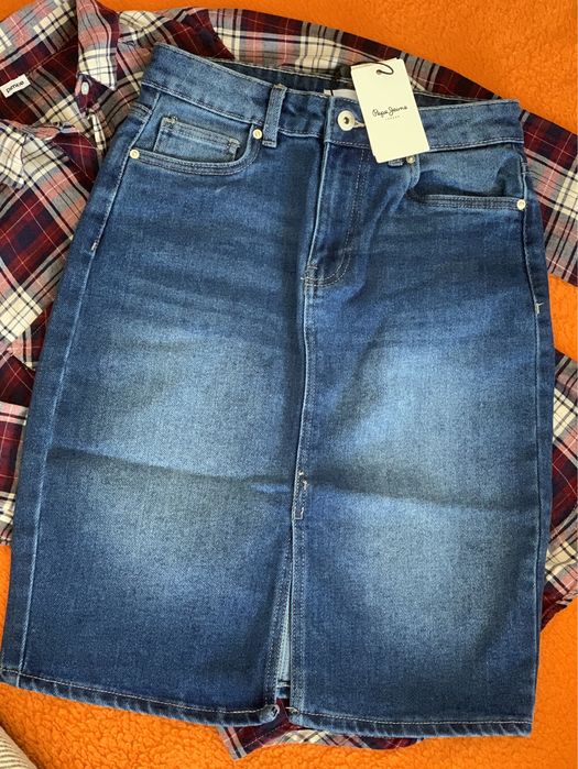 Нова дънкова пола Pepe Jeans Дънково яке С размер