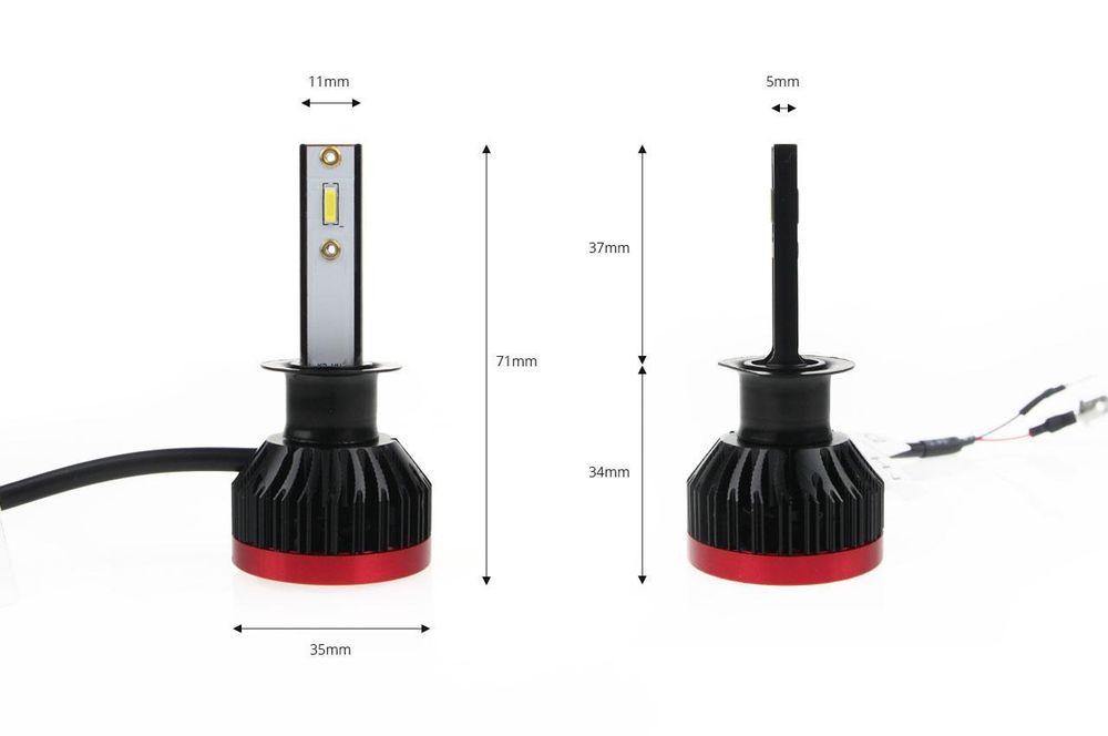 комплект led лед диодни крушки за фар amio h1 bf mini - 50w. 6200 ...