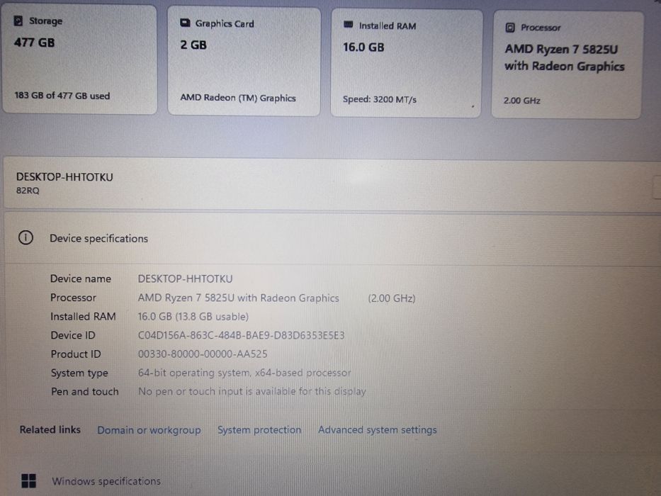 Lenovo IdeaPad 3 – Ryzen 7 5825U, 16GB RAM, SSD 512GB – impecabil