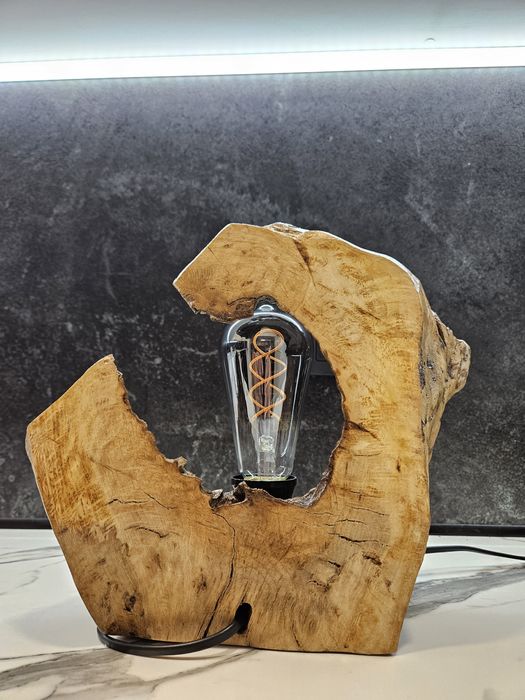 Ръчно изработена лампа от дърво Moon Light!