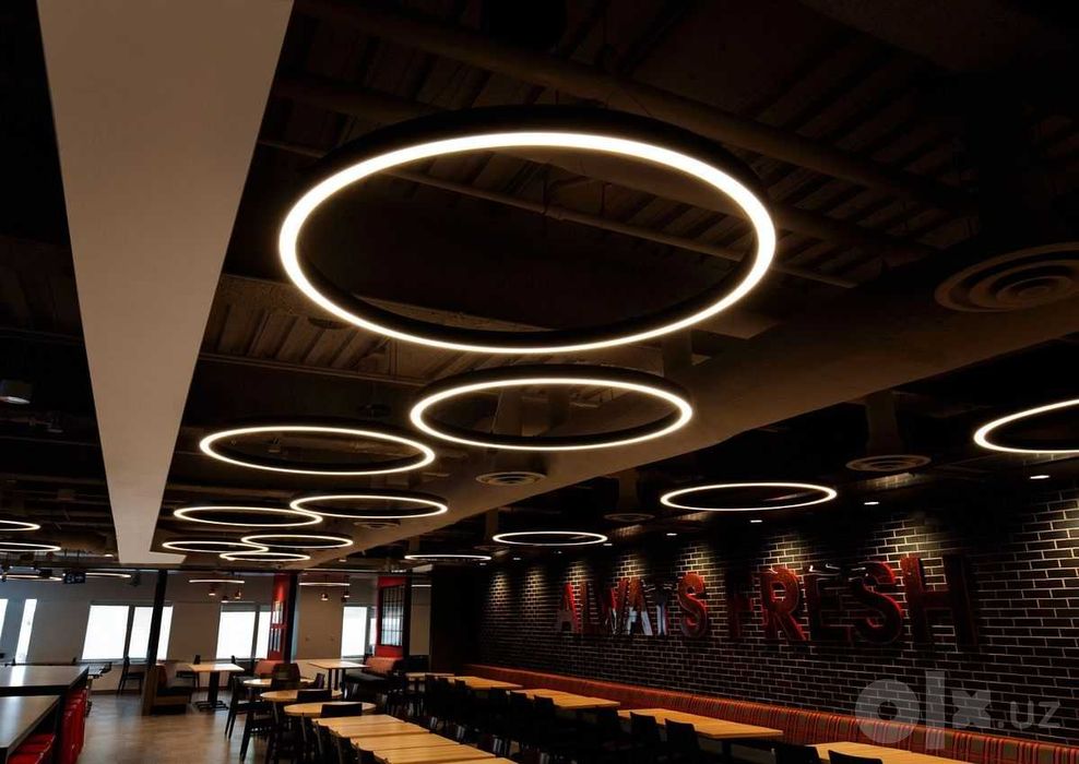 Подвесные LED-светильники для офиса, магазина и спортзала, любой длины