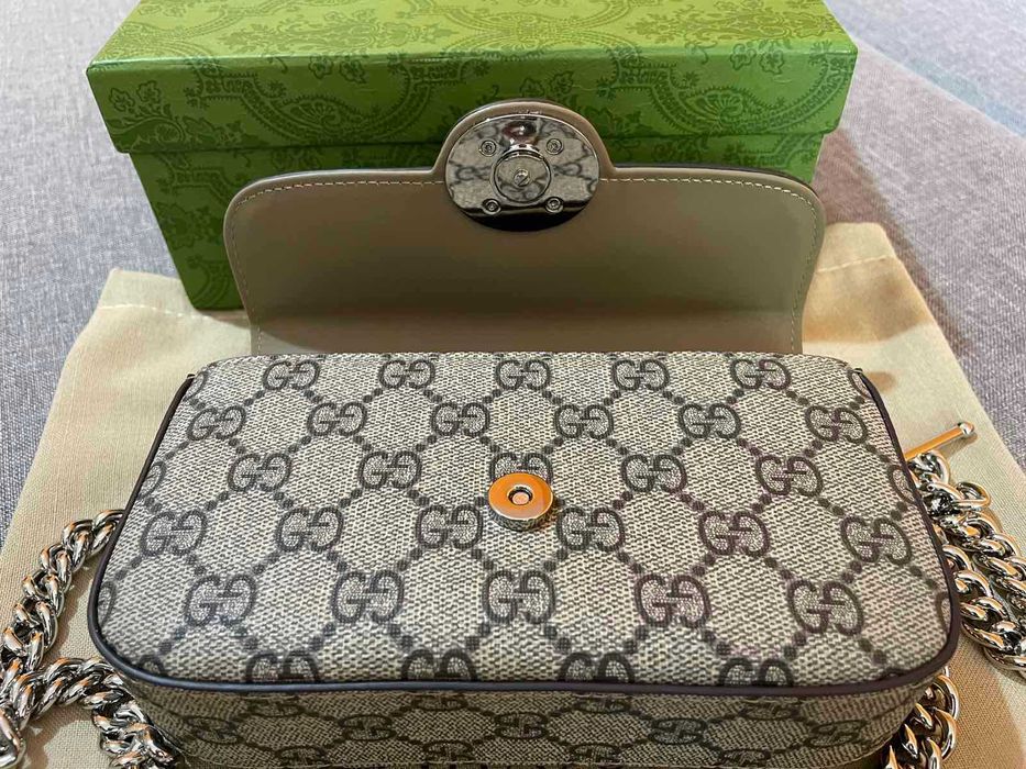 Оригинална Gucci Petite мини Чанта За Рамо Кожа Гучи Mini Горна Дръжка