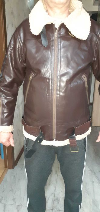 Geaca piele inblanita masura L