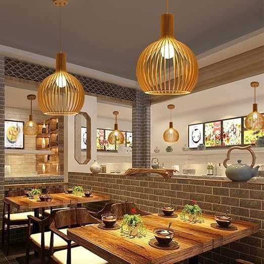 Ретро бамбуково дърво Индустриална висяща скандинавски стил, винтидж