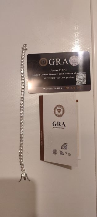 Brățară Tennis Moissanite argint 925 100% nou cu certificat autentic