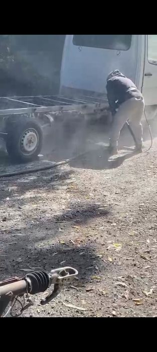 Sablaj cu nisip caroserie șasiu lemne