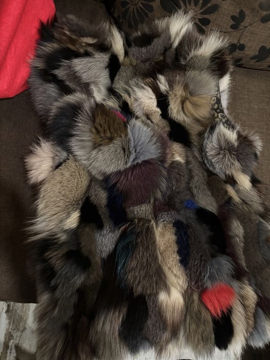 Елек от естествен косъм многоцветен