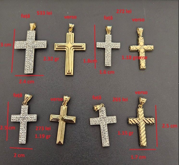 Cruciulite din aur 14k