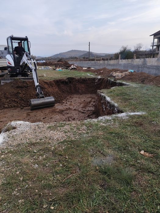 Услуги с мини багер и самосвал с кран