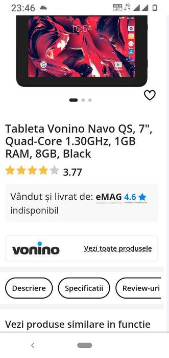 Tabletă vonino navo QS pentru piese