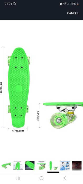 Skateboard copii cu leduri in roti