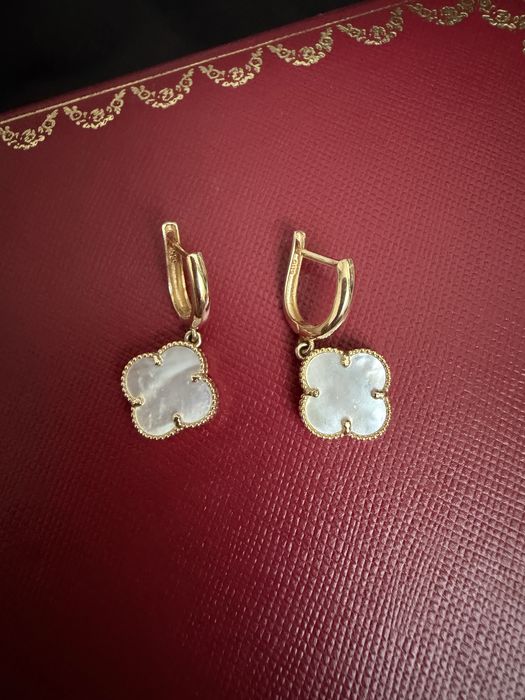 Серьги Ванклиф 4.17грамм 585 проба лимонное