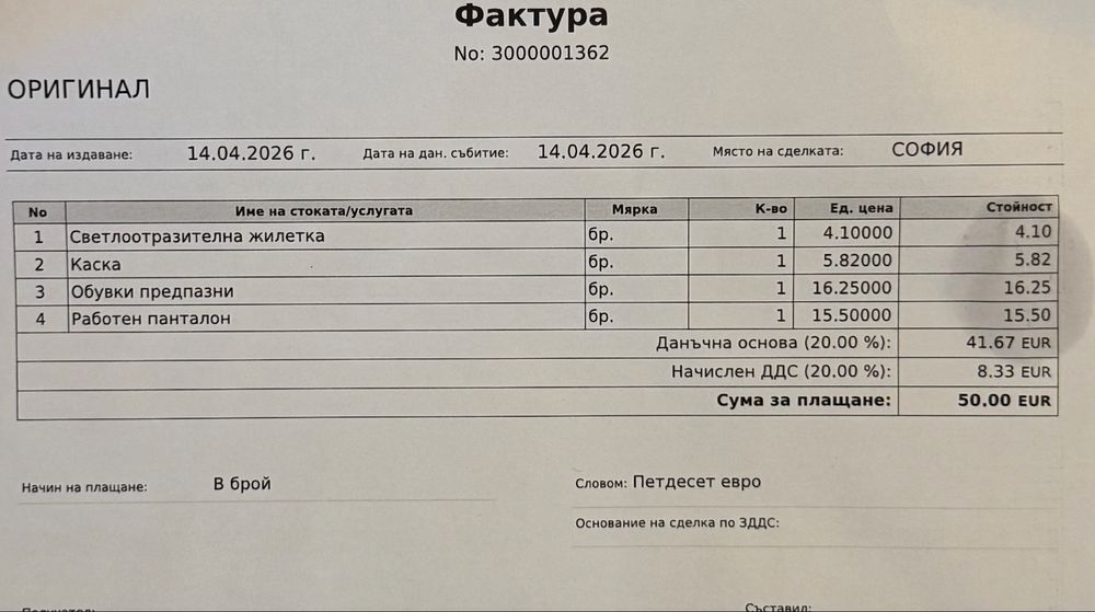 Комплект работно облекло