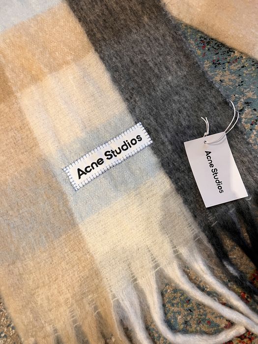 Fular esarfa Acne Studios Mohair Checked Scarf – Alpaca & Mohair
