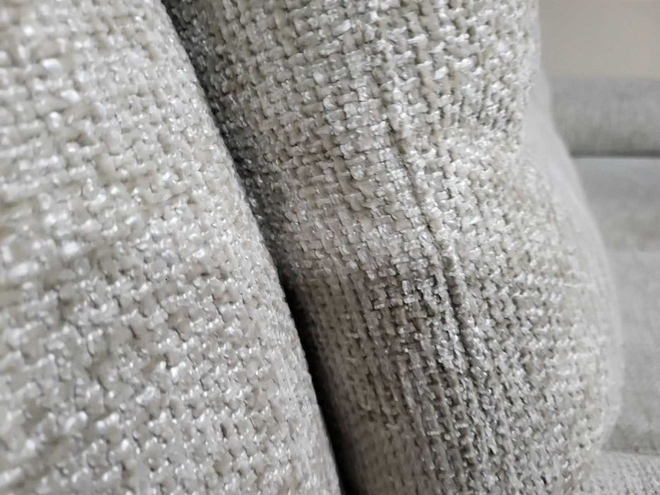 Сив диван от плат двойка с ръчен релаксиращ механизъм